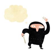 cartoon ninja with thought bubble N2