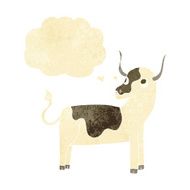 cartoon cow with thought bubble N5