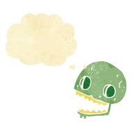 cartoon spooky skull with thought bubble N24