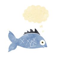 cartoon fish with thought bubble N16