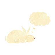 cartoon rabbit with thought bubble N14