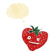 cartoon strawberry with thought bubble N4