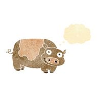 cartoon pig with thought bubble N2