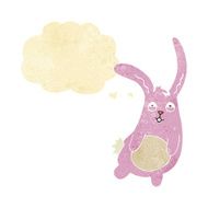 funny cartoon rabbit with thought bubble