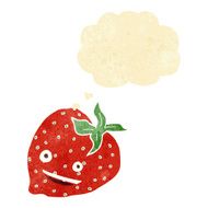 cartoon strawberry with thought bubble N5