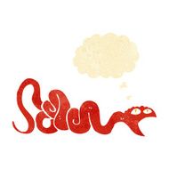 cartoon snake with thought bubble N7