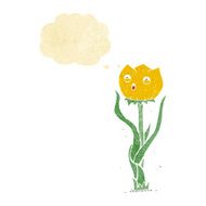 cartoon flower with thought bubble N5