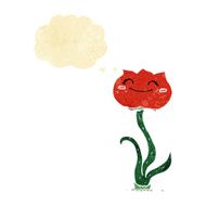 cartoon flower with thought bubble N6