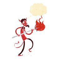 cartoon devil with pitchfork thought bubble N5