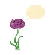 cartoon flower with thought bubble N8