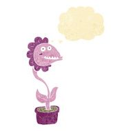 cartoon monster plant with thought bubble N2