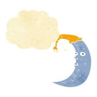 sleepy moon cartoon with thought bubble N2