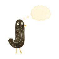 funny cartoon bird with thought bubble N14