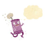 cartoon crazy soda can with thought bubble