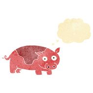 cartoon pig with thought bubble N3