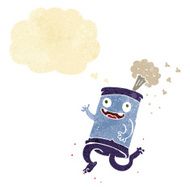 cartoon crazy soda can with thought bubble N2