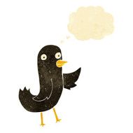 funny cartoon bird with thought bubble N15