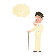 cartoon shocked gentleman with thought bubble N2