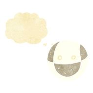 cartoon ball with thought bubble