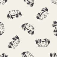robot doodle seamless pattern background N5