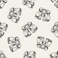 robot doodle seamless pattern background N7