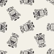 robot doodle seamless pattern background N8