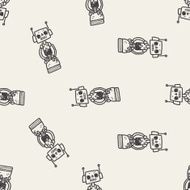 robot doodle seamless pattern background N9