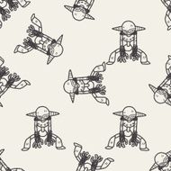 robot doodle seamless pattern background N10
