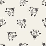 robot doodle seamless pattern background N11