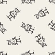 robot doodle seamless pattern background N12