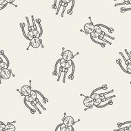 robot doodle seamless pattern background N17