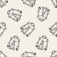 robot doodle seamless pattern background N18
