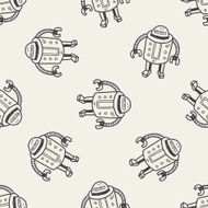 robot doodle seamless pattern background N20