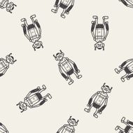 robot doodle seamless pattern background N21