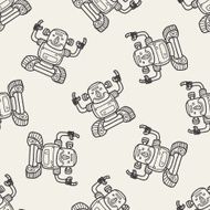 robot doodle seamless pattern background N24