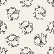robot doodle seamless pattern background N25