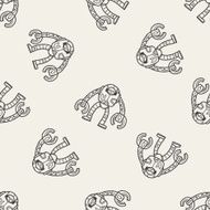 robot doodle seamless pattern background N26