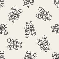 robot doodle seamless pattern background N27
