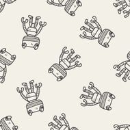 robot doodle seamless pattern background N29