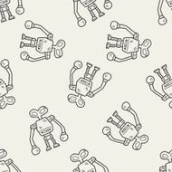 robot doodle seamless pattern background N34