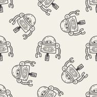 robot doodle seamless pattern background N35