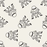 robot doodle seamless pattern background N40