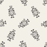 robot doodle seamless pattern background N45