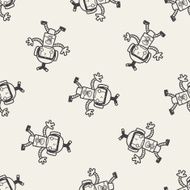 robot doodle seamless pattern background N46