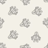robot doodle seamless pattern background N49