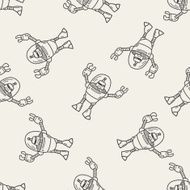 robot doodle seamless pattern background N50