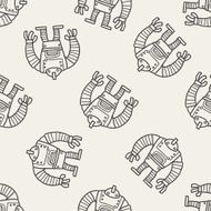 robot doodle seamless pattern background N52