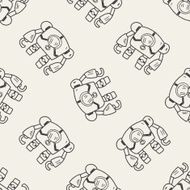 robot doodle seamless pattern background N63