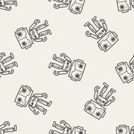 robot doodle seamless pattern background N71