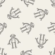 robot doodle seamless pattern background N75